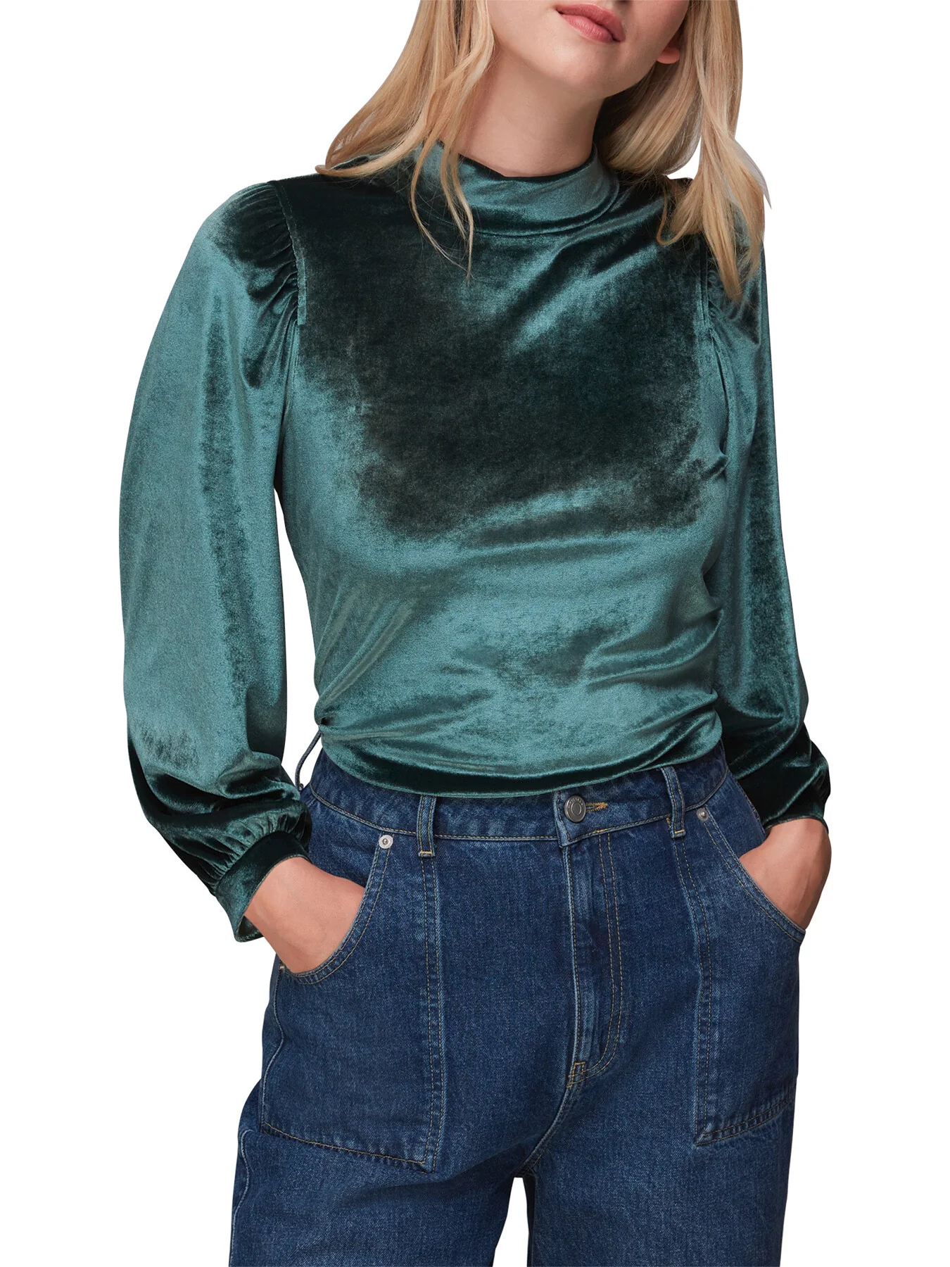 High Neck Velvet Top - Image 4
