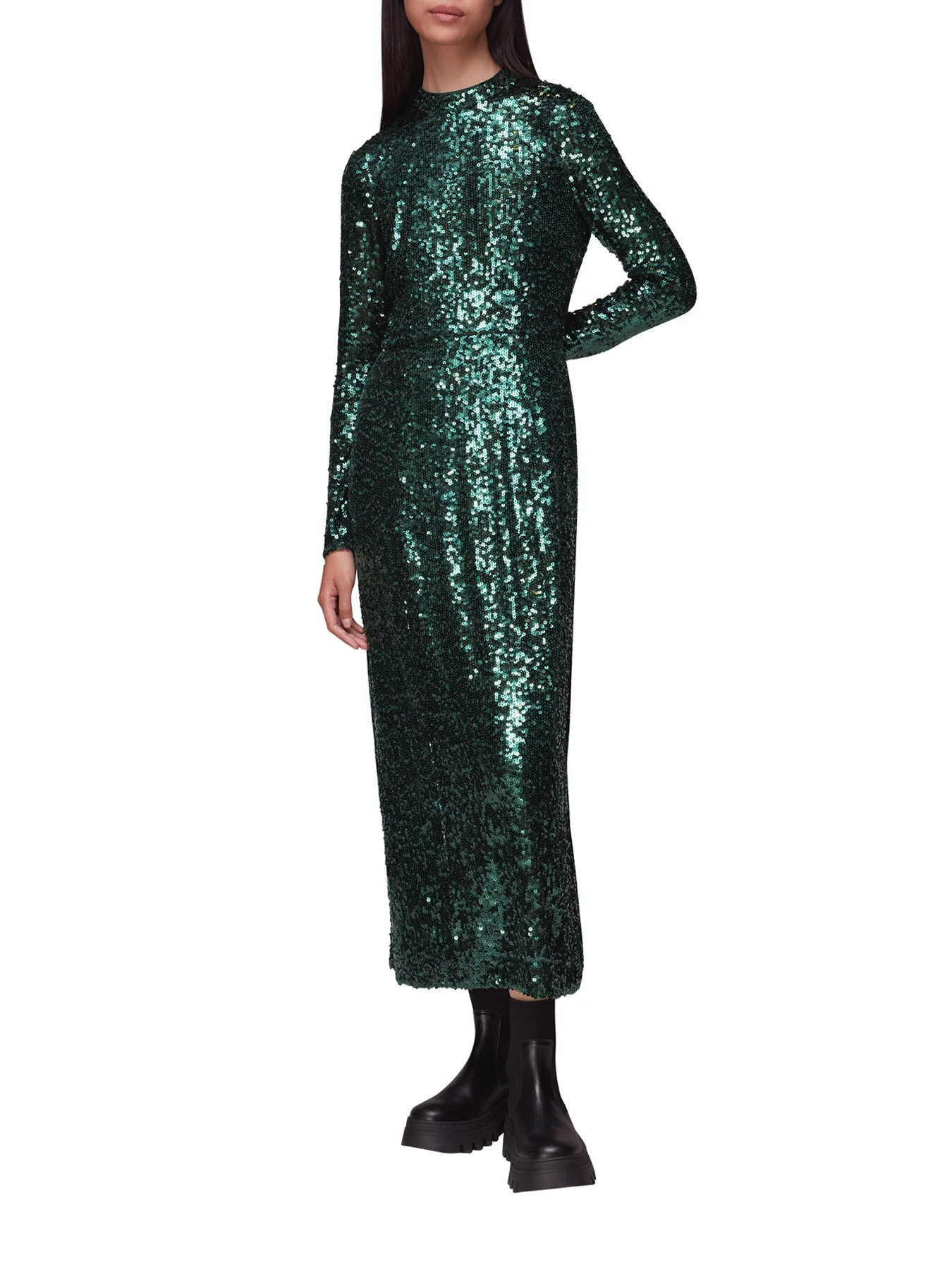 Minimal Sequin Midi Dress - Image 4