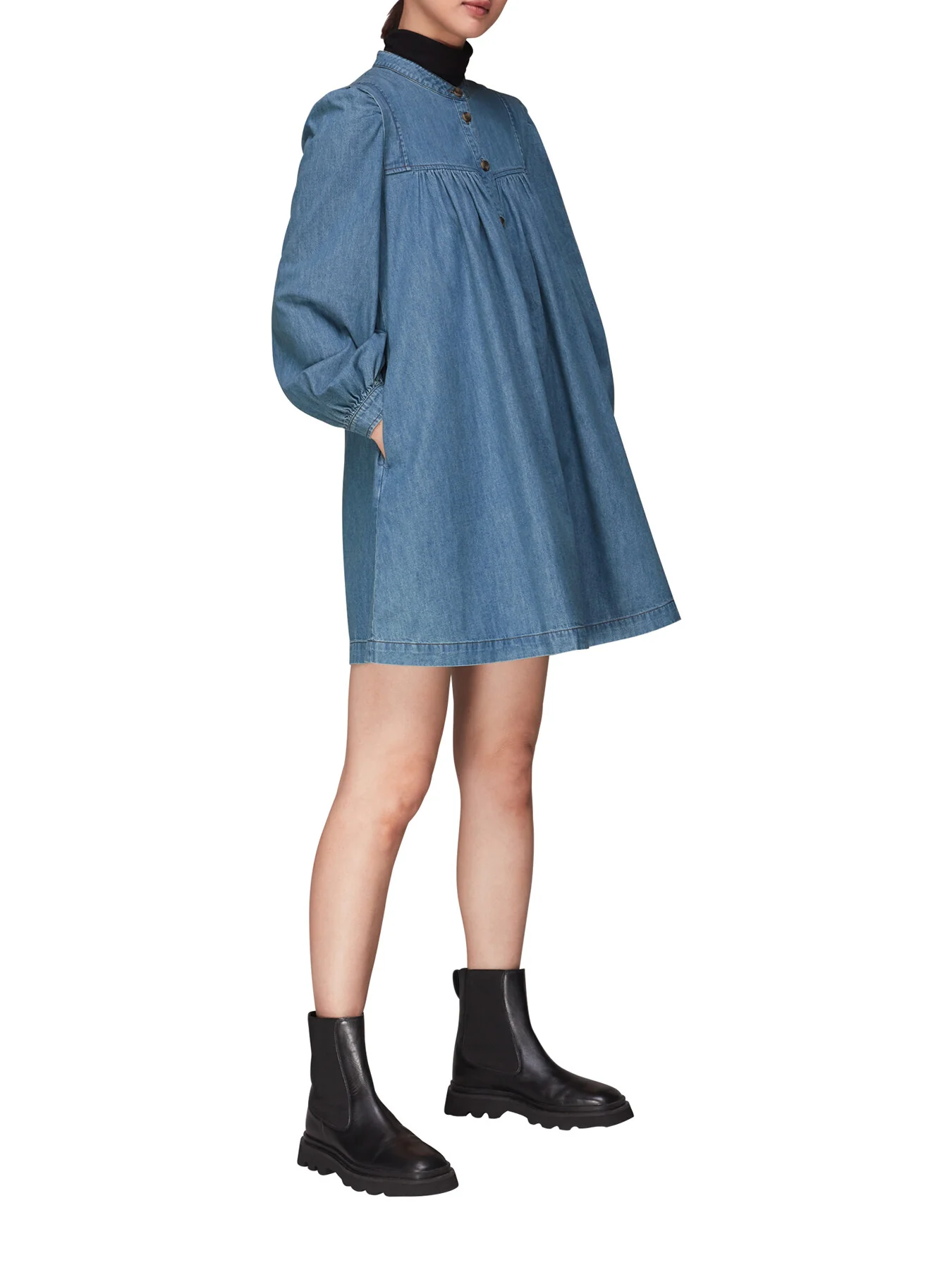 Chambray Trapeze Dress - Image 2