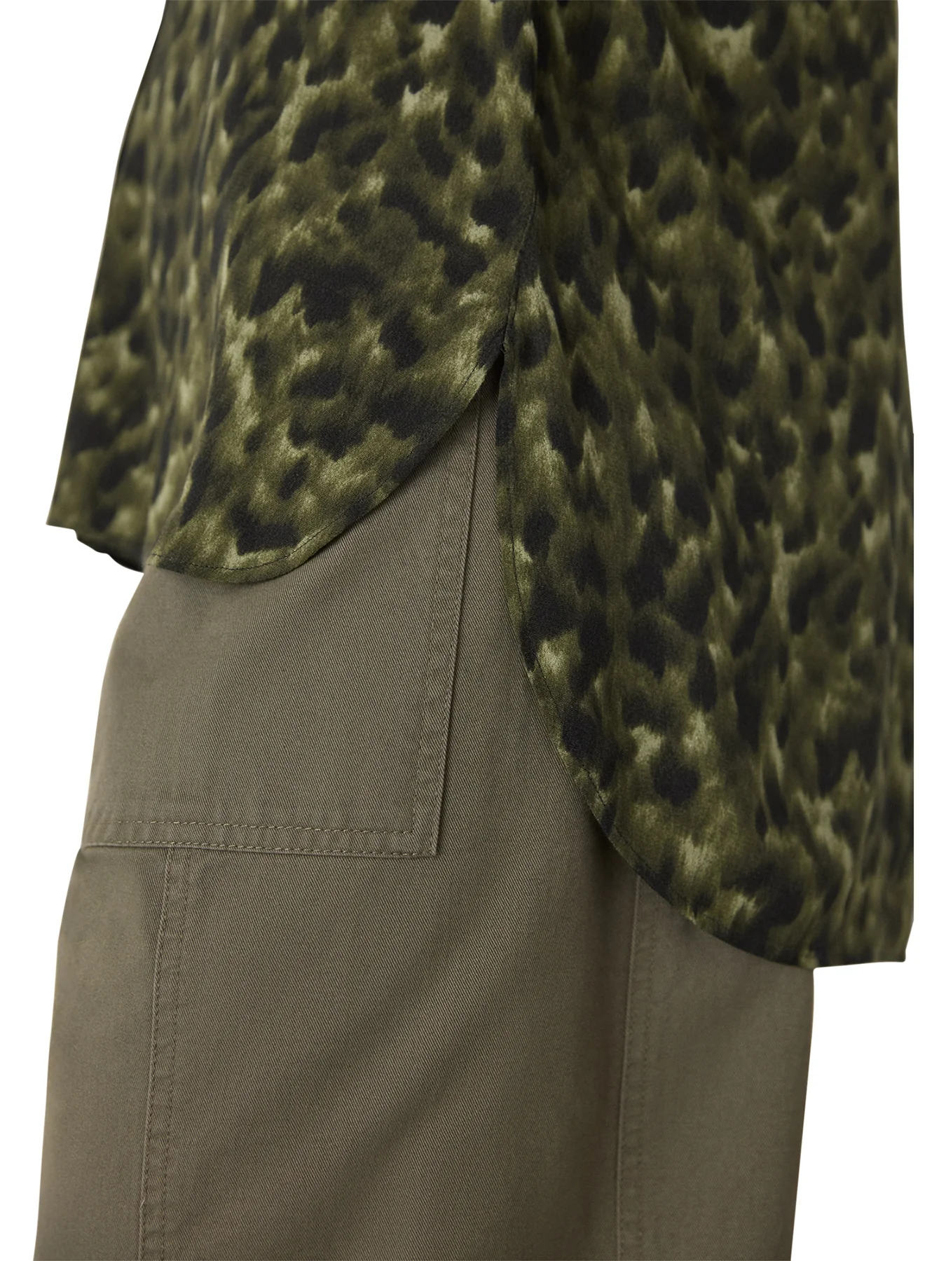 Animal Print Collared Shirt Green - Image 4