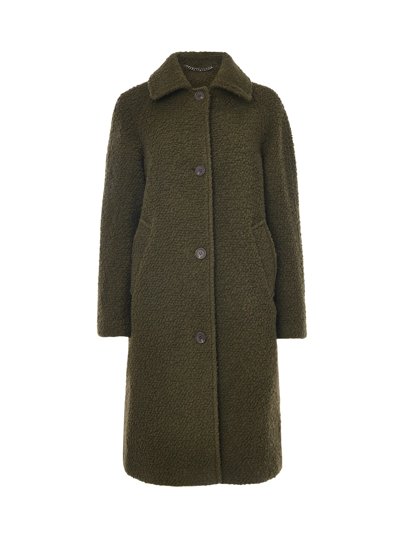 Romy Bouclé Coat Green