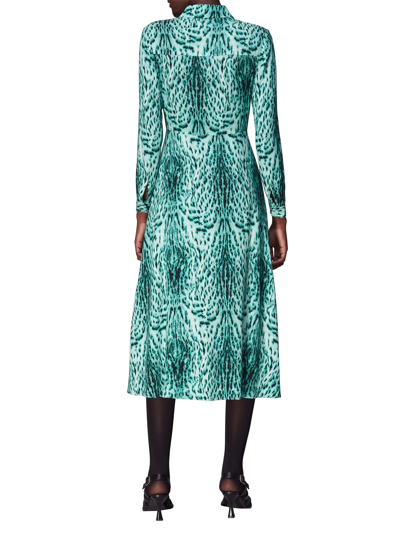Brushed Leopard Tie Midi Dress - Image 3