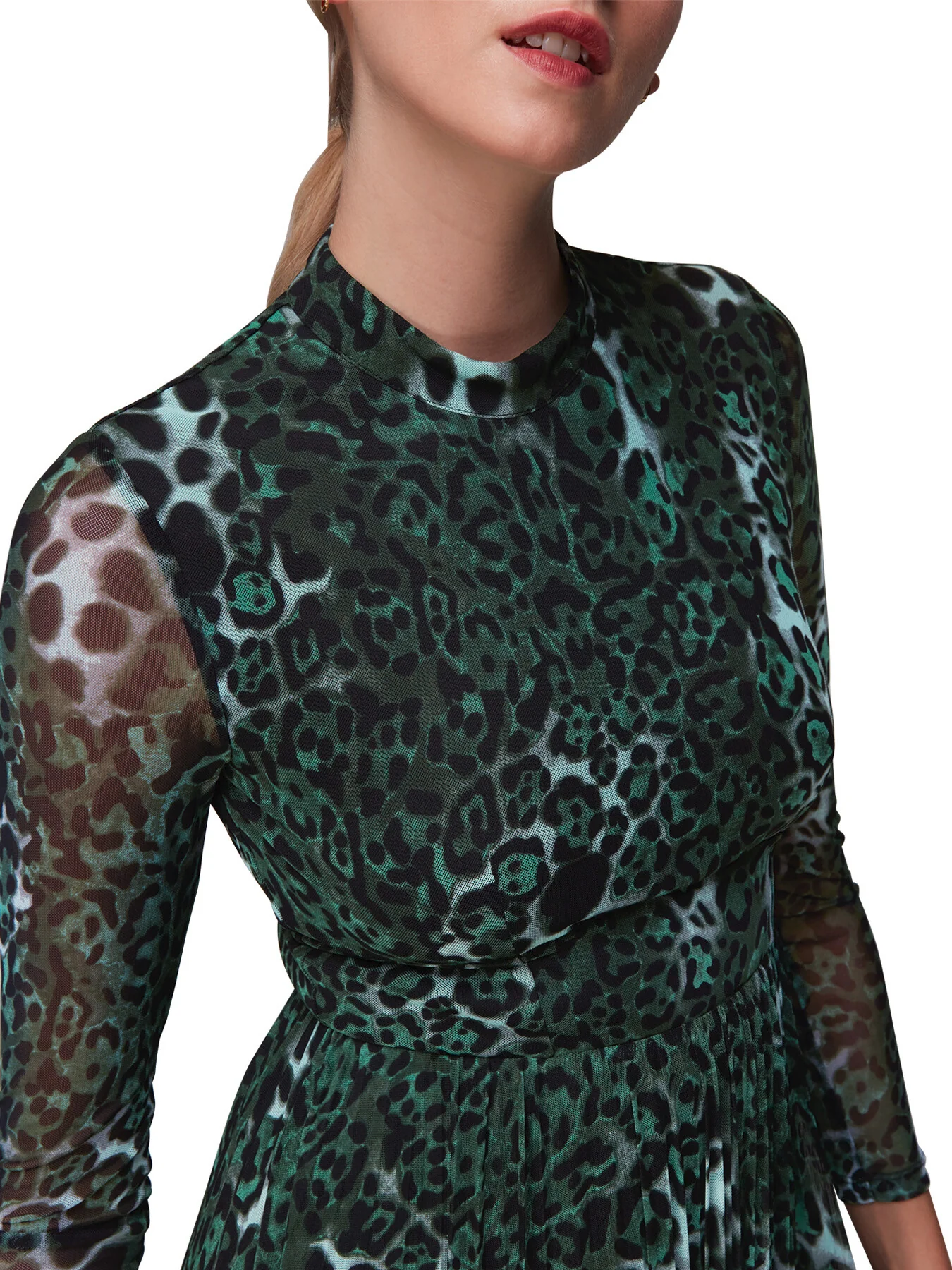 Night Cat Pleated Mesh Dress - Image 4