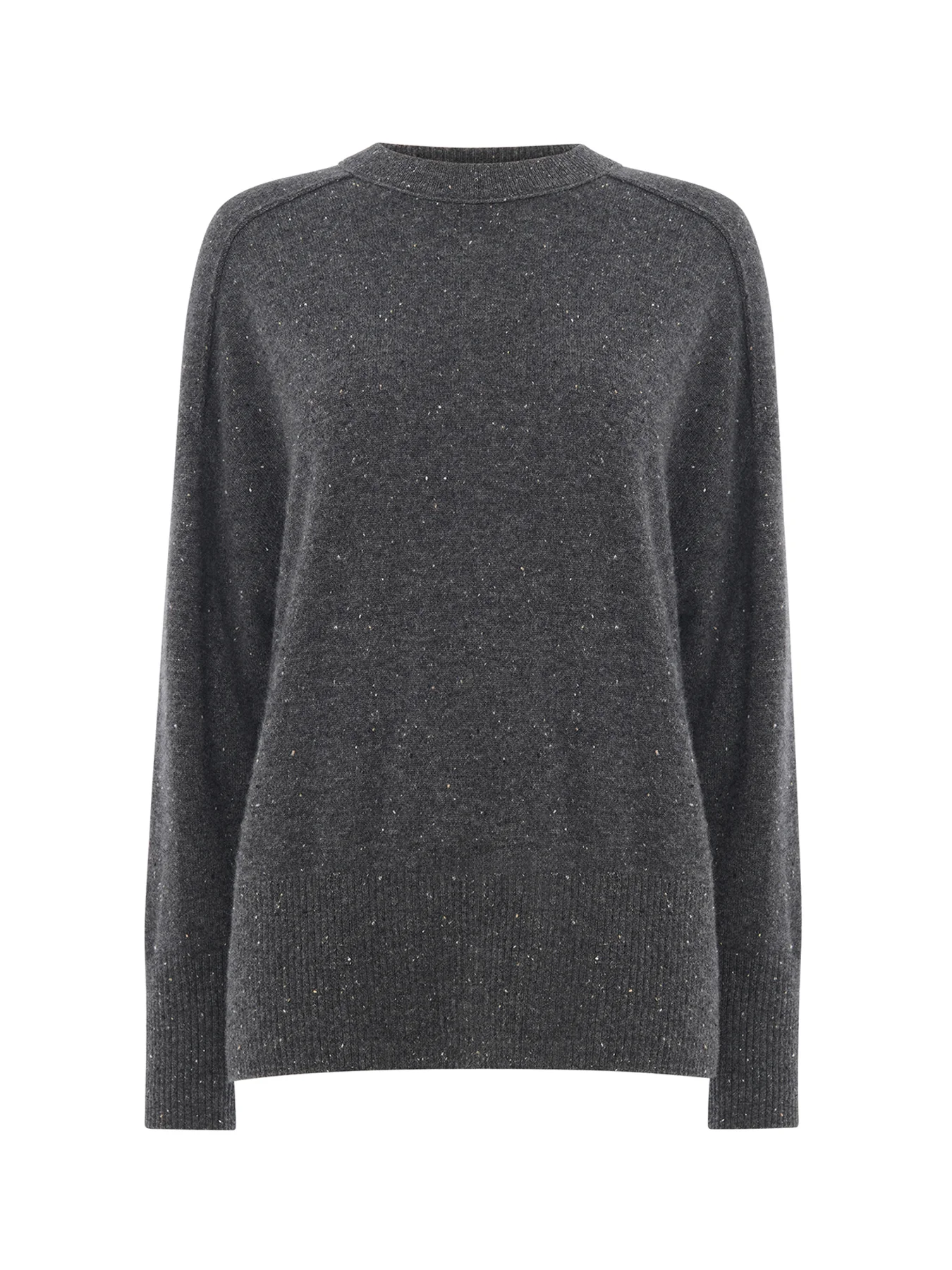 Fleck Seam Neck Knit Grey