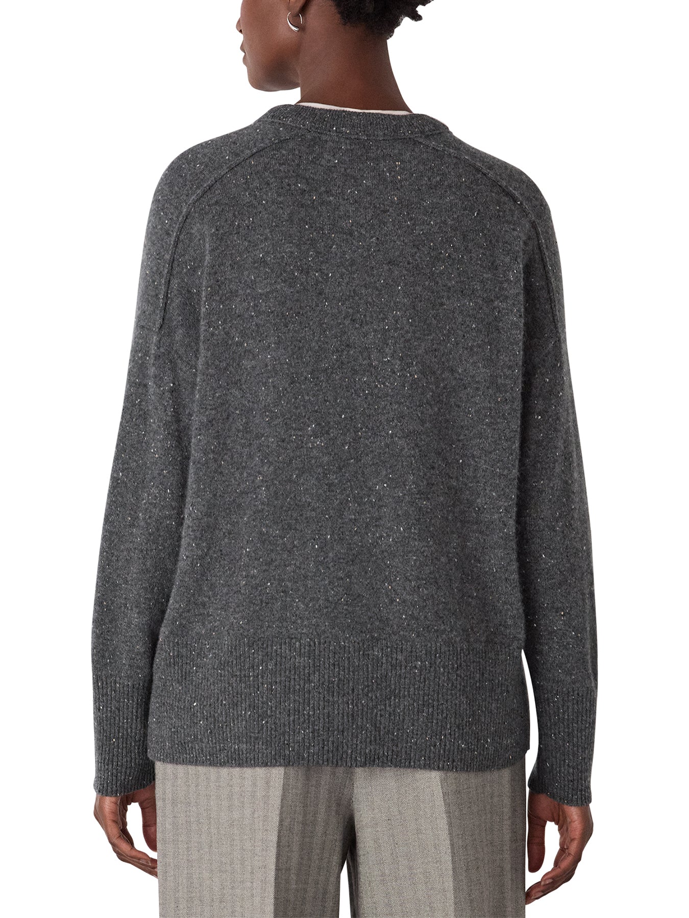 Fleck Seam Neck Knit Grey - Image 3