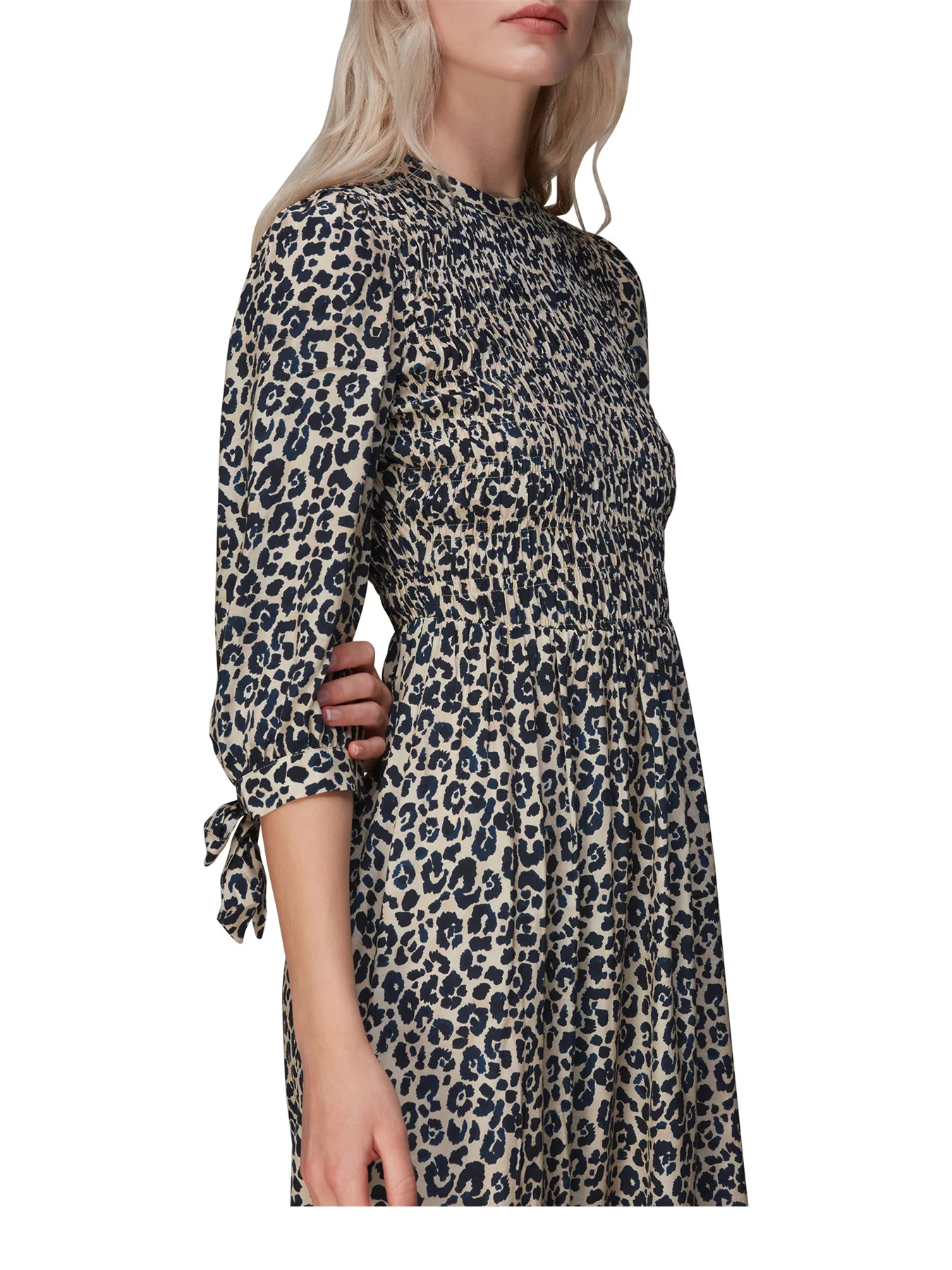 Cheetah Print Shirred Dress - Image 4