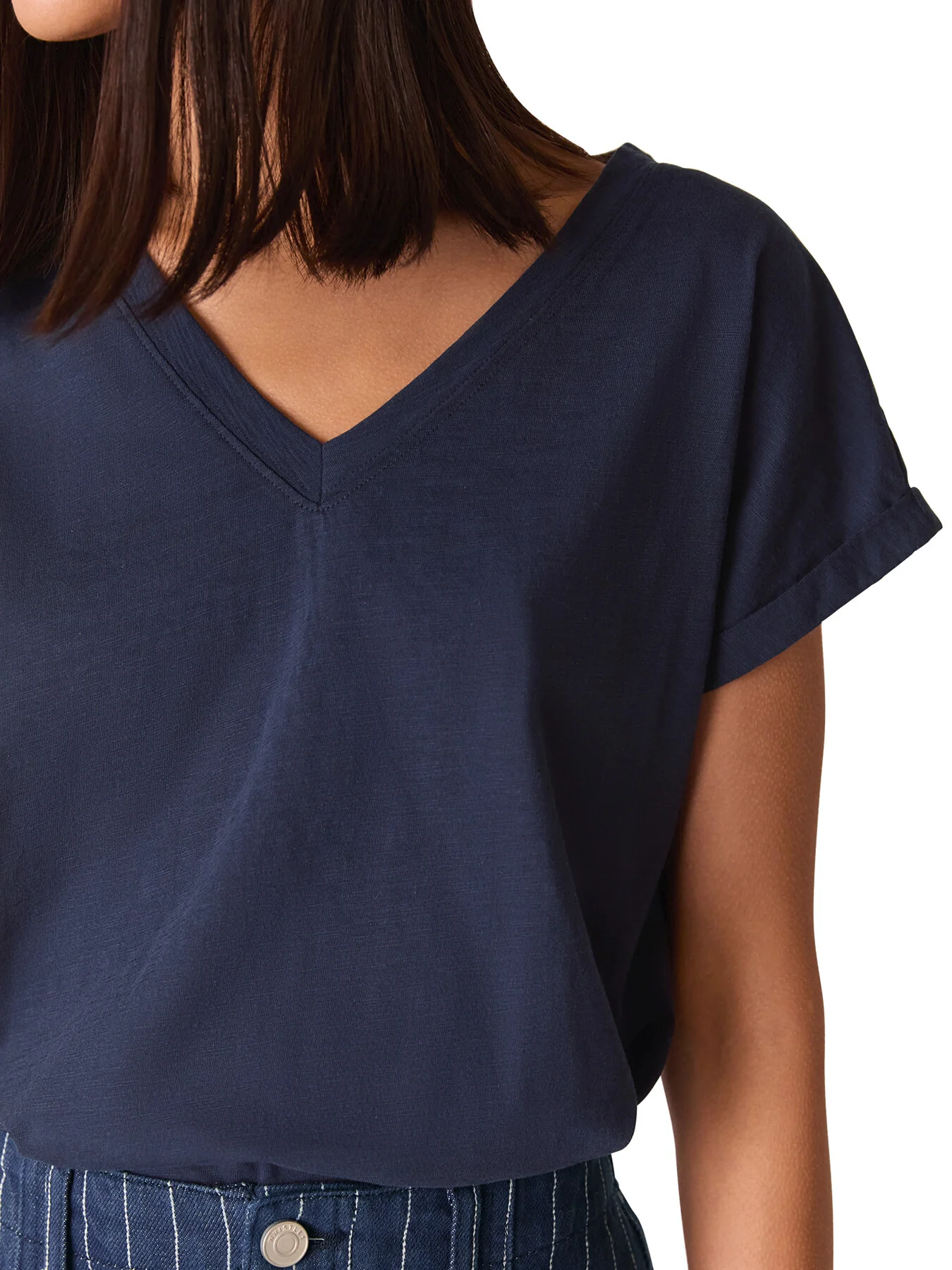 Willa V-Neck Cap Sleeve Tee - Image 4