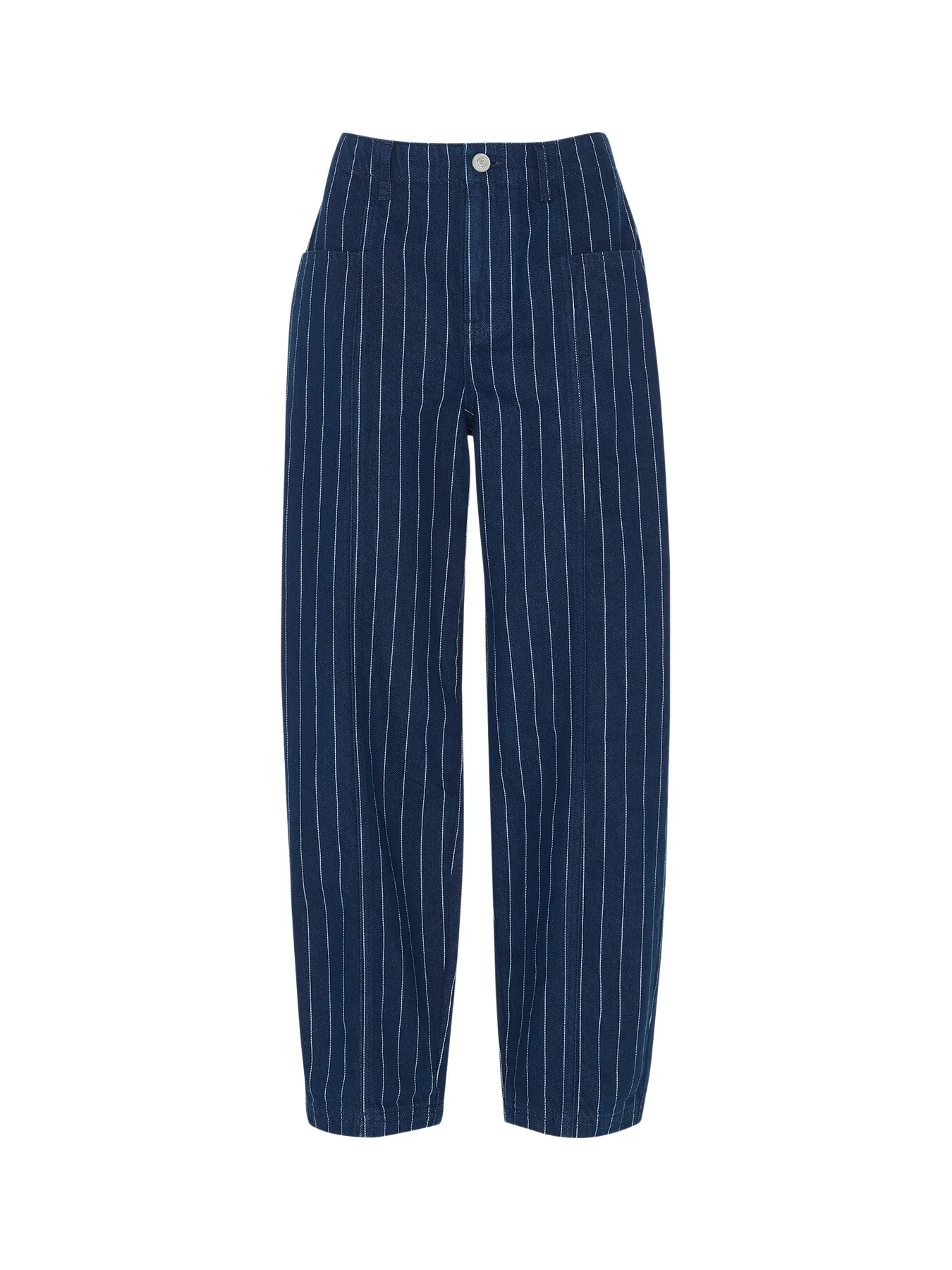 Pinstripe Barrel Leg Jeans Navy