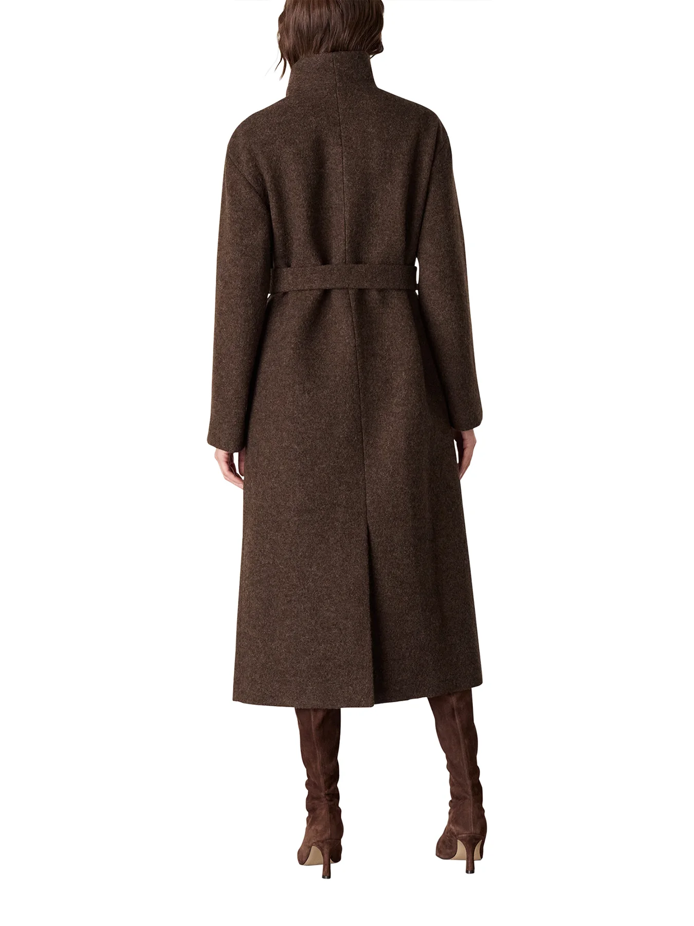 Morgan Funnel Neck Wool Coat Camel - Image 3