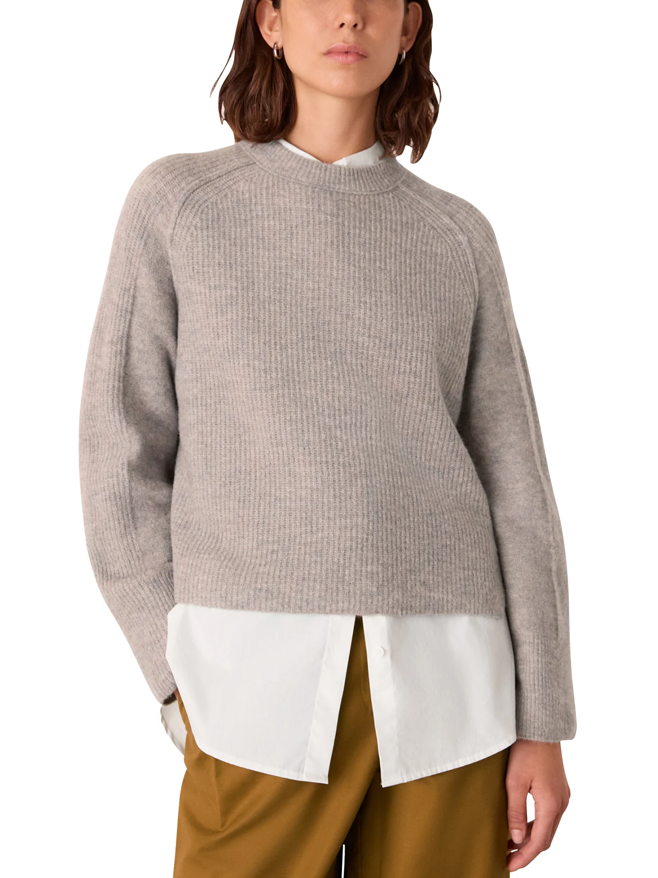 Aria Wool Mix Crew Knit Beige - Image 2