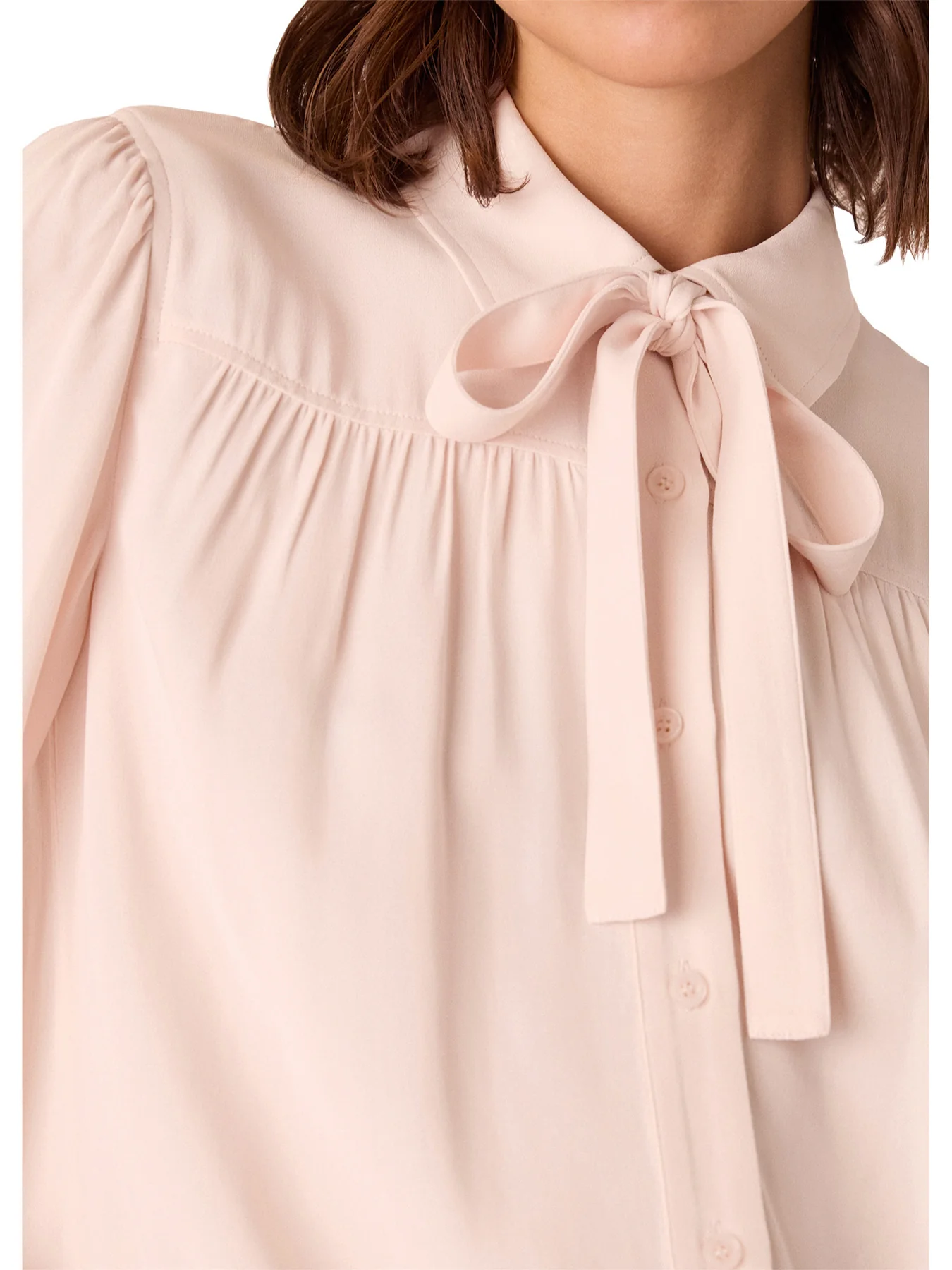 Tie Detail Crepe Blouse Pink - Image 4