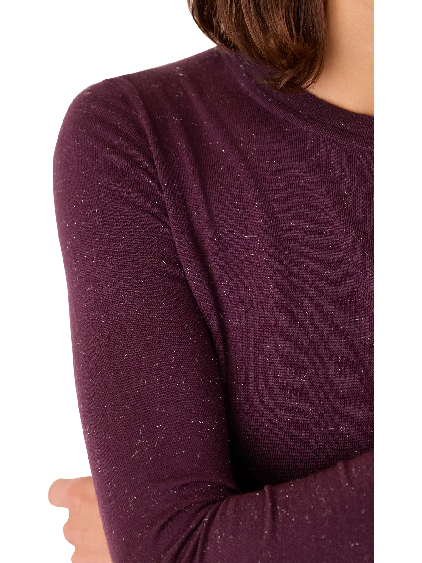 Sparkle Crew Neck Jumper Burgundy - Image 4