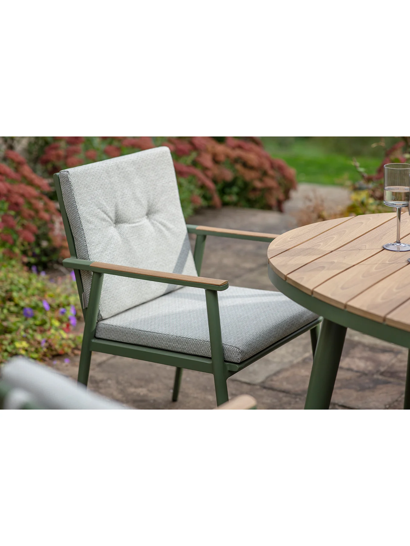 Wisley 6-Seater Garden Dining Set Sage - Image 3