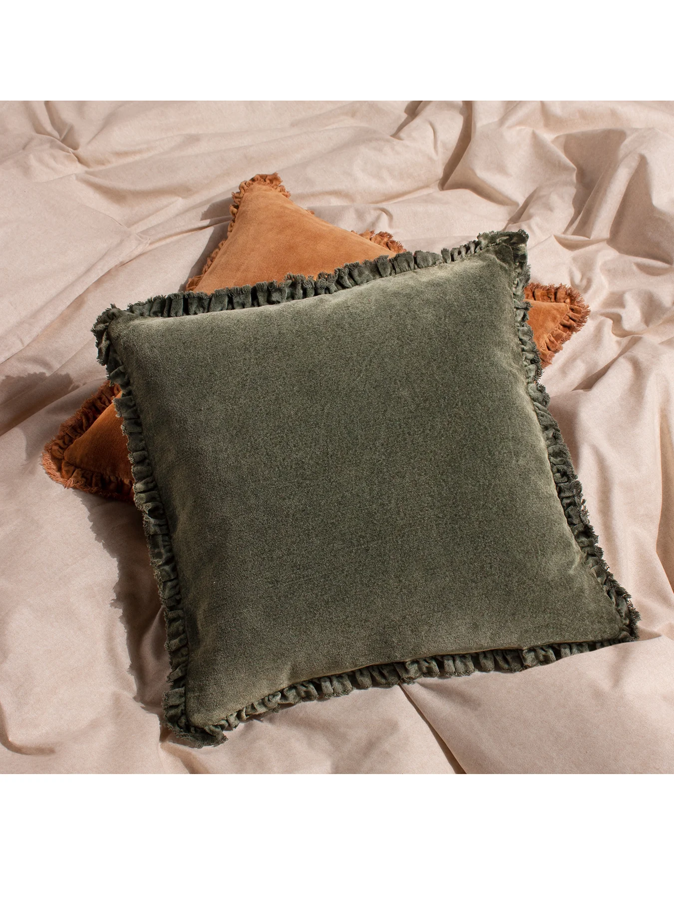 Bertie Feather Cushion Moss - Image 2