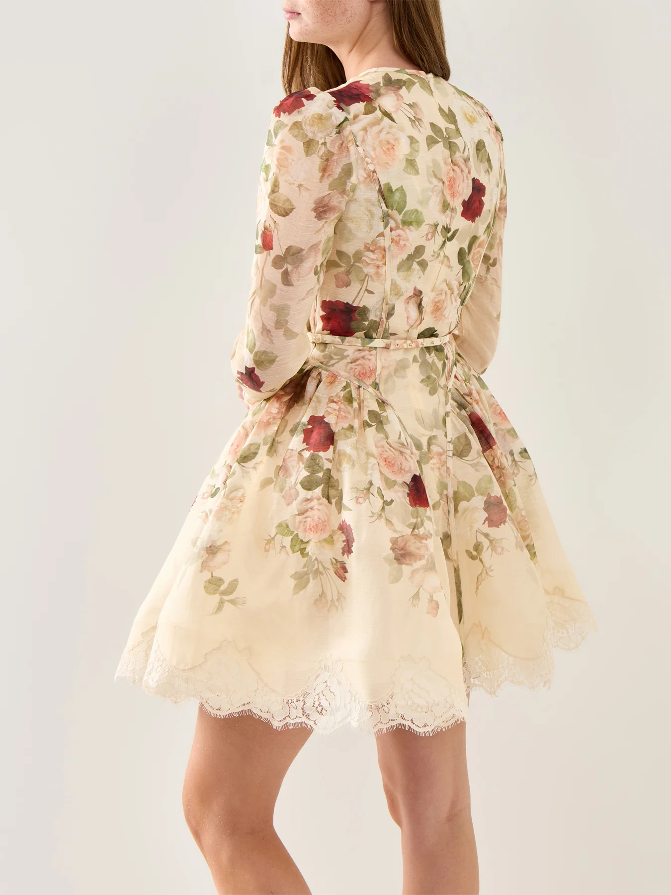 Hypnotic Lace Trim Mini Dress Cream Cascade - Image 5