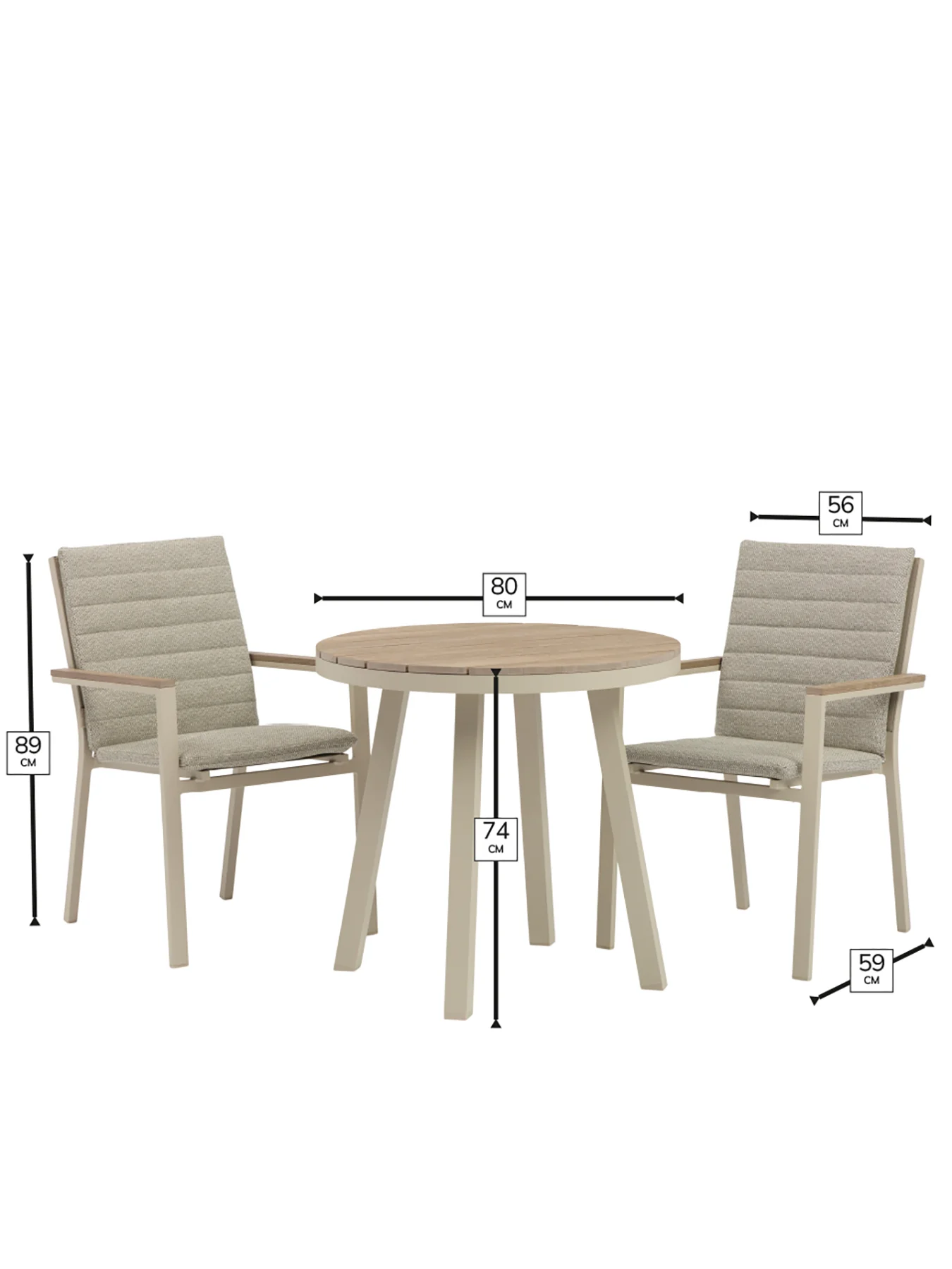 Zurich Garden Bistro Set Mocha - Image 3